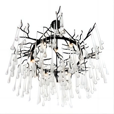 3000K 4000K 6500K Modern Crystal Chandelier Clear Glass Drop Chandelier