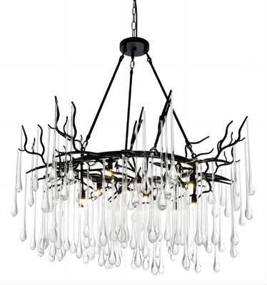 3000K 4000K 6500K Modern Crystal Chandelier Clear Glass Drop Chandelier