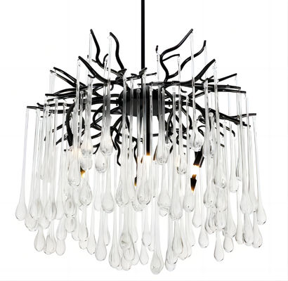 3000K 4000K 6500K Modern Crystal Chandelier Clear Glass Drop Chandelier