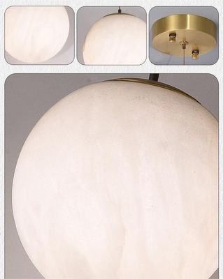 Nordic Modern Hotel Lighting Brass Copper Chandelier Lamp White Glass Ball Led Pendant Light