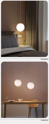 Nordic Modern Hotel Lighting Brass Copper Chandelier Lamp White Glass Ball Led Pendant Light