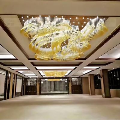 Custom Crystal Lobby Chandelier Large Hotel Lobby Banquet Hall Art Chandelier Non-standard Engineering Glass Staircase Chandelier Wedding Hall Lighting Crystal Light Luxury Ceiling