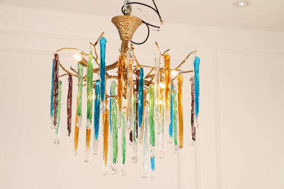 Duplex Building Pick High School Chandelier Designer Art Creative Luxury All Copper Atmosphere Villa Living Room Crystal Light