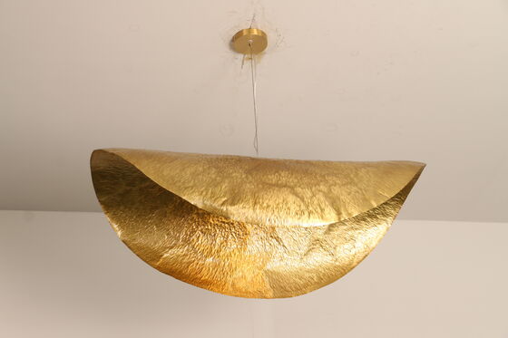 Home Decor Modern Copper Lotus Leaf Chandelier Luxury Designer Art Light for Restaurant Clothing Store Pendant Lights