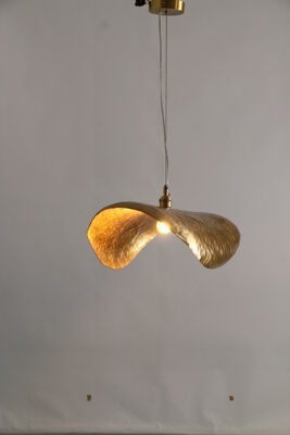 Creative Unique All-Copper Lotus Leaf Nordic Modern Minimalist Bar Counter Lighting Straw Hat Pendant Lamp for Southeast Asia