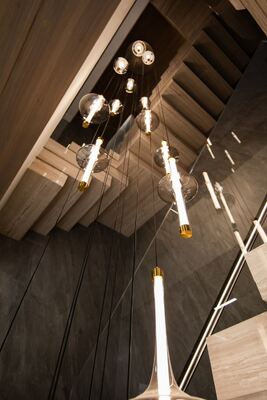 Nordic Modern LED Pendant Light Home Indoor Bedroom Background Ceiling Lamp Long Tube Crystal Glass Hanging Chandelier