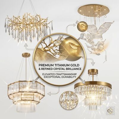 Hospitality Pendant Light Custom Made Golden Metal Body Adjustable Color Temperature 3000-6500K For Restaurant