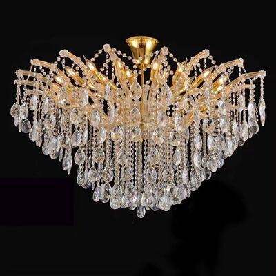 Classic European Crystal Candlestick Chandelier LED Candlelight for Private Yachts Clubs