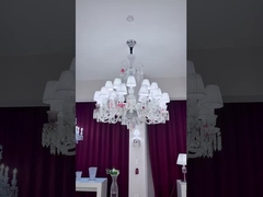 نور کریستالی خلاق سفارشی مدرن لوکس هنر سفید سقف لوستر شکل ویژه هتل لابی C
