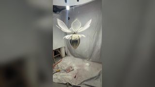 لامپ دیواری نیمکره مرمری تزئینات مات ویلایی هتل ویلا پس زمینه واترم نورانی