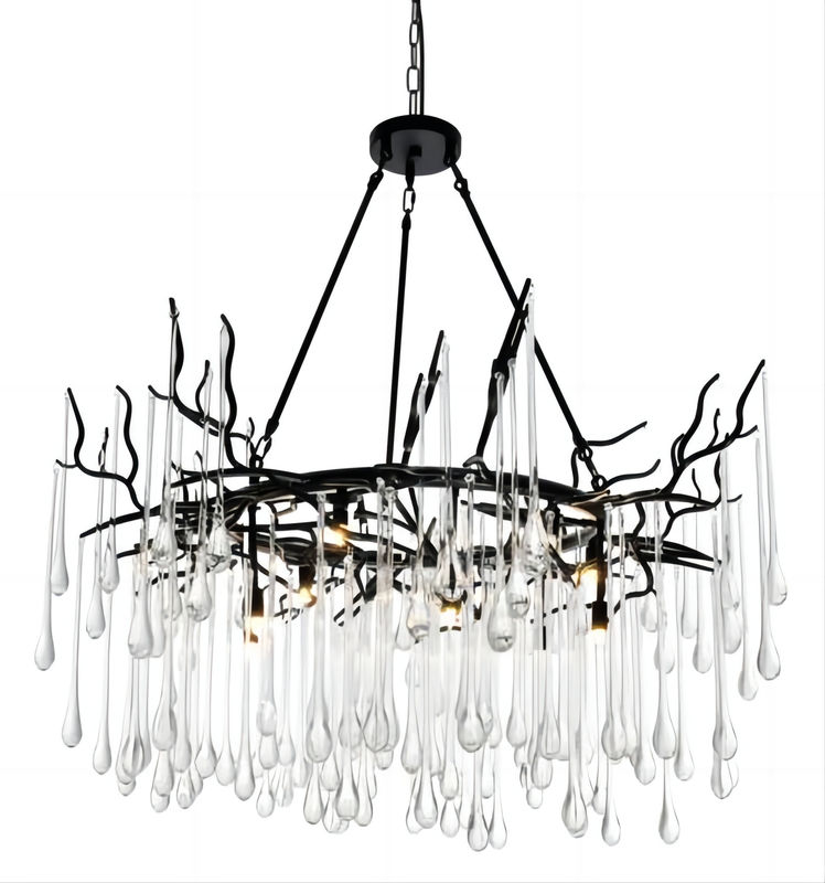 3000K 4000K 6500K Modern Crystal Chandelier Clear Glass Drop Chandelier