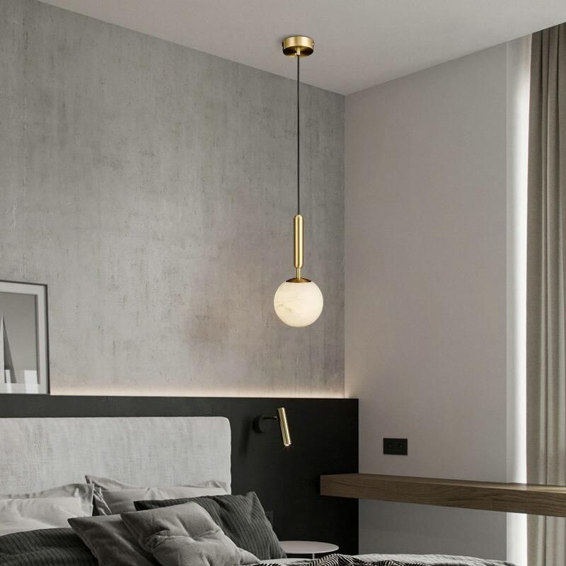 Nordic Modern Hotel Lighting Brass Copper Chandelier Lamp White Glass Ball Led Pendant Light