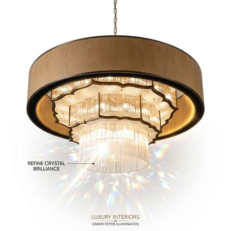 Staircase Pendant Light Custom Made Golden Metal Body Adjustable Color Temperature 3000-6500K For Villa Home