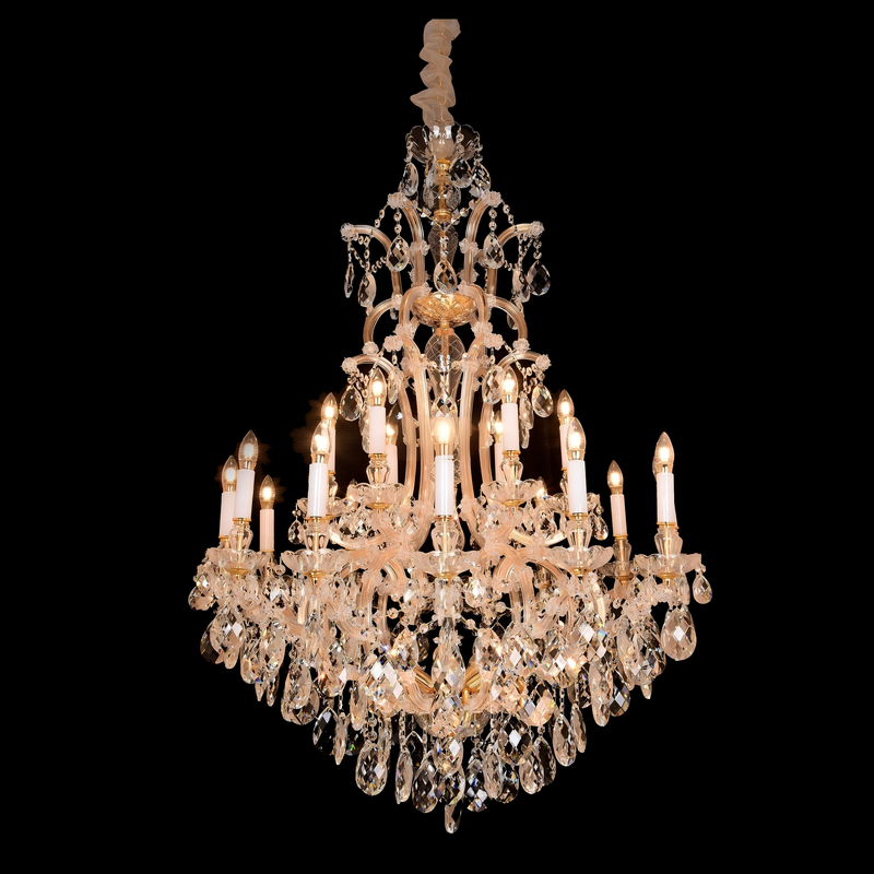 Warm White Crystal Candlestick Chandelier E14 LED Light For Historical Building Exclusive Club