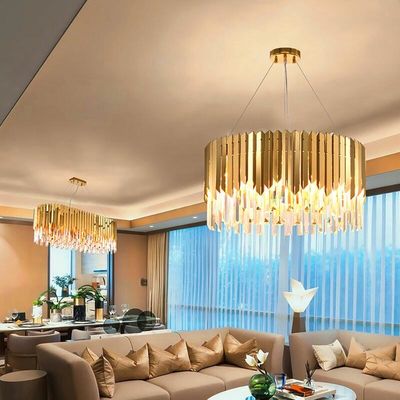 لوستر 4000K 5000K طلای لوکس و مدرن کریستال بسیار شفاف