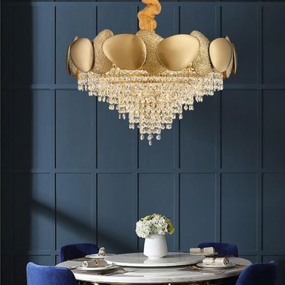 چراغ آویز لوکس D60*H40cm E14 لوستر کریستالی گرد بزرگ 4000K