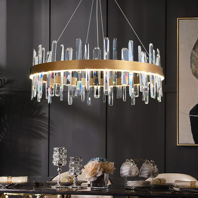 چراغ های آویز لوکس هندسی ضد زنگ کریستال ضد زنگ High End ODM