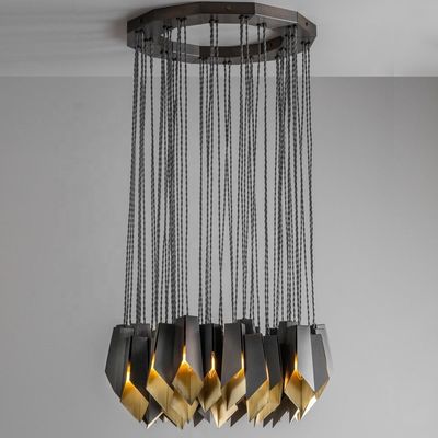 چراغ های لوستر آویز E14 E12 مس برنز 54*3W D70*H32