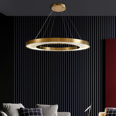 لوستر مدرن حلقه LED سه حلقه ای برنجی کم نور 110 ولت تا 240 ولت