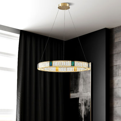 خیره کننده LED کریستال مدرن حلقه لوستر دو حلقه OEM برای اتاق نشیمن