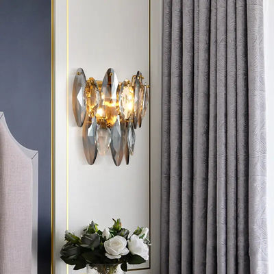 چراغ های دیوارکوب لوستر کریستالی مدرن کنار تخت نشیمن 25*16*33 سانتی متر