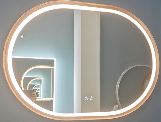 دکوراسیون مدرن آینه بیضی با نور پس زمینه 4200K OEM ODM