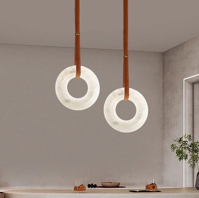 دفتر تجاری داخلی مدرن ساده خانه آویزان حلقه هالو Pendant Alabaster Chandelier