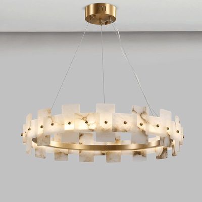 خانه دکور دایره ای LED لوکس مدرن Pendant Light Chandelier Alabaster محصولات نورپردازی