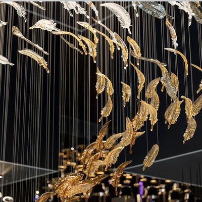 عمده فروشی مدرن لوکس گل برگ شکل تونی کریستال شلیک Chihuly Murano شیشه لوستر قطعات هتل سقف تزئینات