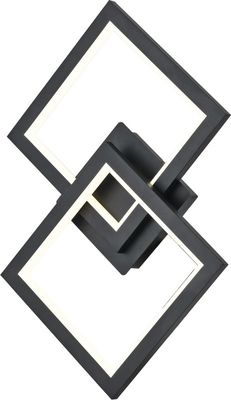 ساده هندسی مربع سیاه نور بدن آلومینیوم 20W 3000K کنترل سوئیچ چراغ دیواری نور سقف