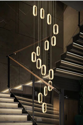 3200-6500K سه رنگ تغییر نور LED لوستر مدرن نور لوکس آکریلیک بیضی pendant برای خانه و رستوران