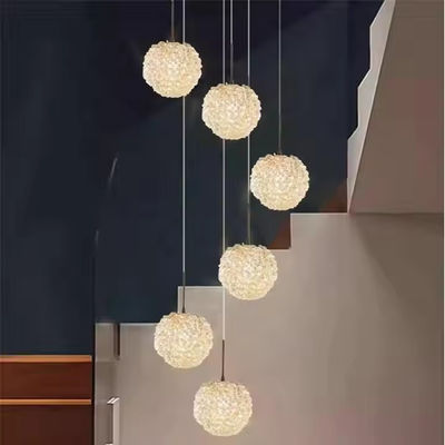 چراغ کریستال لیچی مدرن چراغ پله ای دو طبقه برای اتاق نشیمن و اتاق خواب