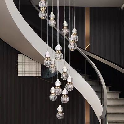 چراغ معلق بلند 5 کیلوگرم وزن AC 110-240V ولتاژ ورودی طراحی دو طبقه