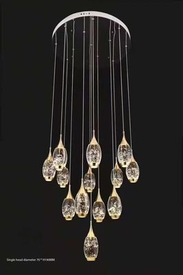 نور کریستال پله چرخش عطر بطری شکل چراغ پله برای اتاق های دو طبقه