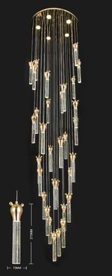 Bear Head Crystal Staircase Light Luxury Long Chandelier Rotating Duplex Modern Simple Villa اپارتمان انتخاب اتاق نشیمن خالی لوکس لوکس لوکس
