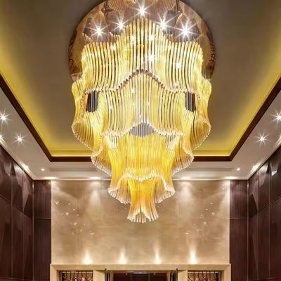 لابی فروش لوکس کریستال نور غیر استاندارد پروژه LED گرد خلاق هنر لوستر با 50000 ساعت طول عمر