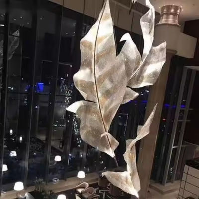 چراغ قلاده ای شکل برگ سفارشی خلاق شخصی کریستال لوستر بزرگ