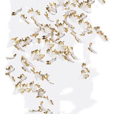 تخصیص شده ساخته شده هتل لابی زینتی شیشه ای آویزان نور مدرن LED سقف لوستر نورپردازی لوازم جانبی برگ طلا